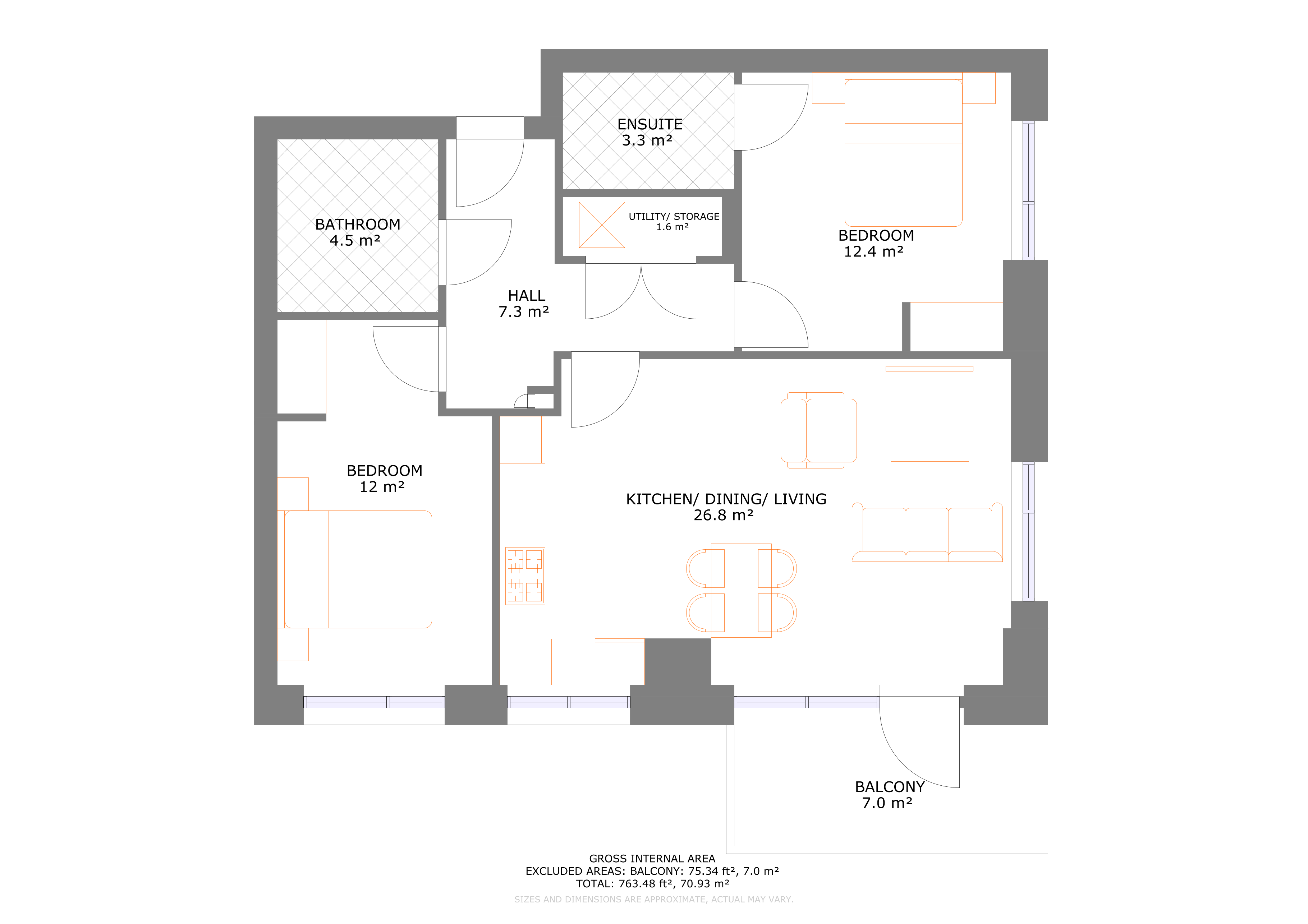 UNCLE Colindale Two Apartment Floorplan