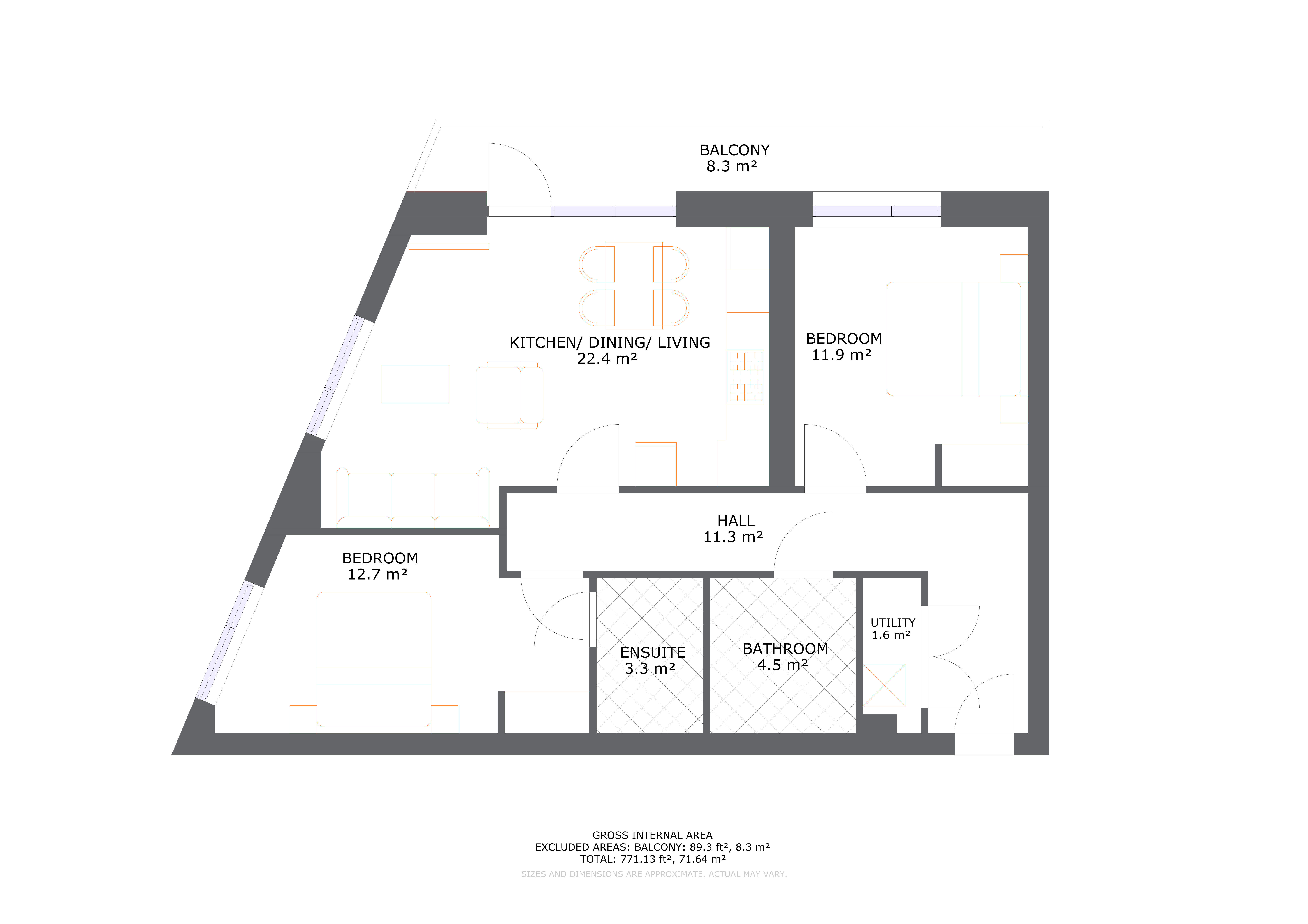 UNCLE Colindale Two Apartment Floorplan