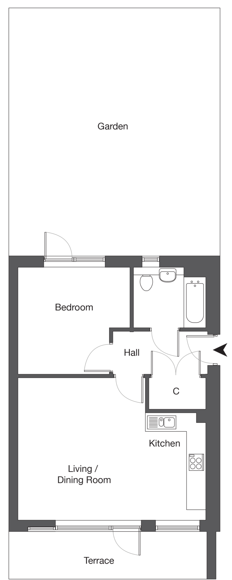 UNCLE New Cross One Bed Floorplan